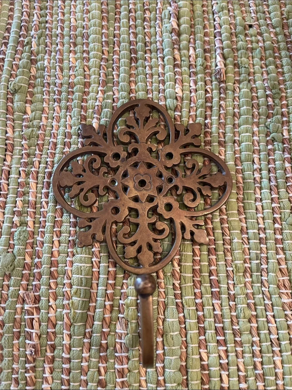 Vintage  Ornate brass  Wall Hook